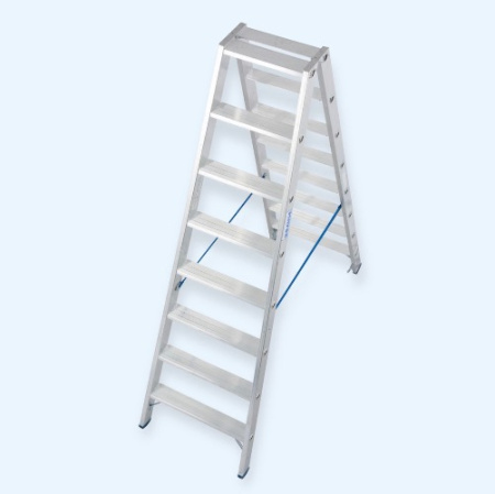 Двусторонняя алюминиевая стремянка со ступенями Krause Stabilo 2х8 (124760)